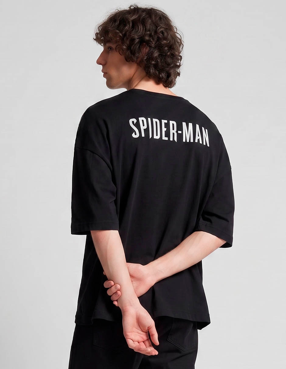 Playera Black Spider Man cuello redondo para hombre 2