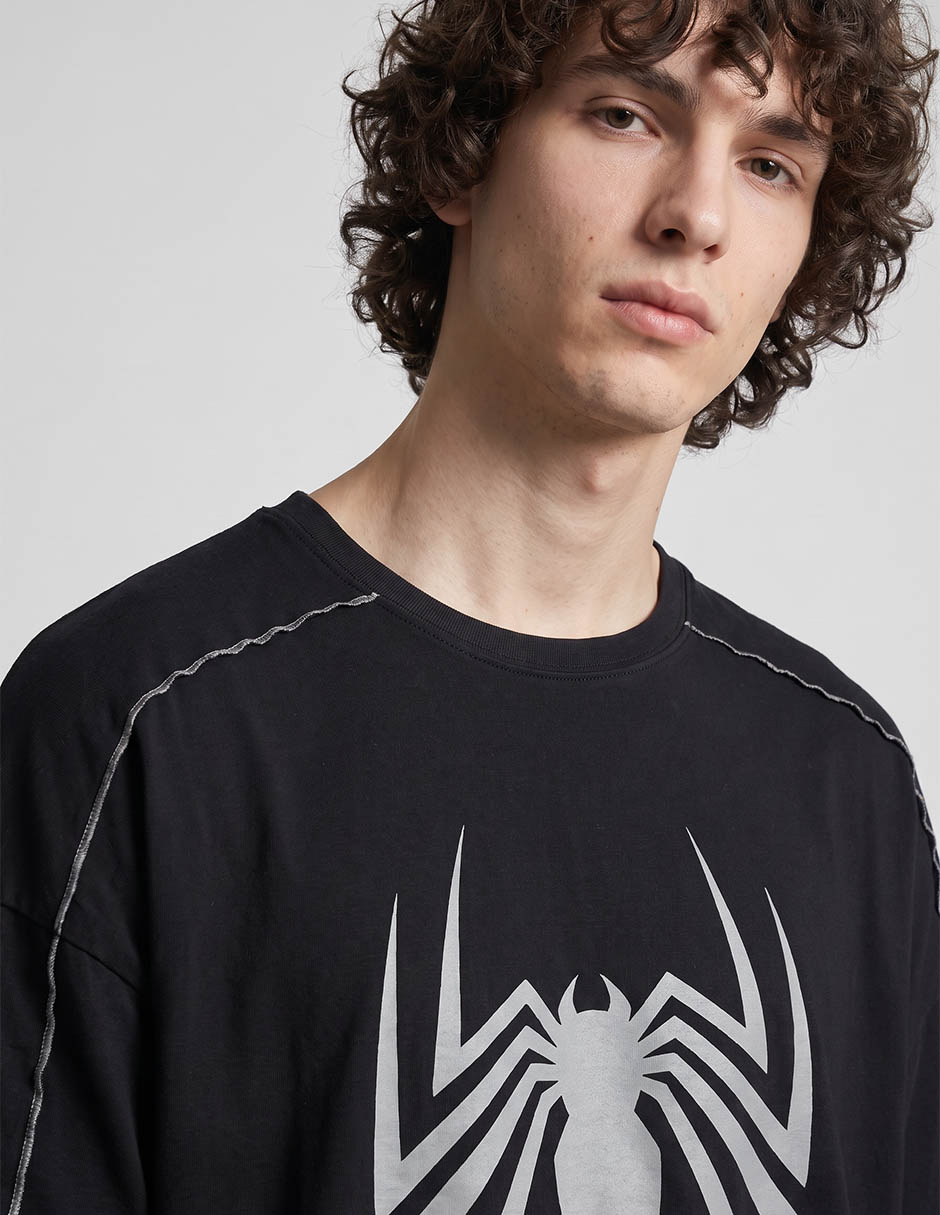 Playera Black Spider Man cuello redondo para hombre 3