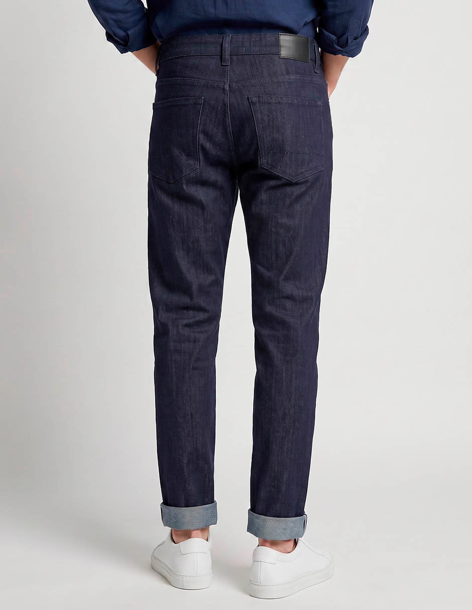 Jeans slim postale lavado obscuro para hombre 2