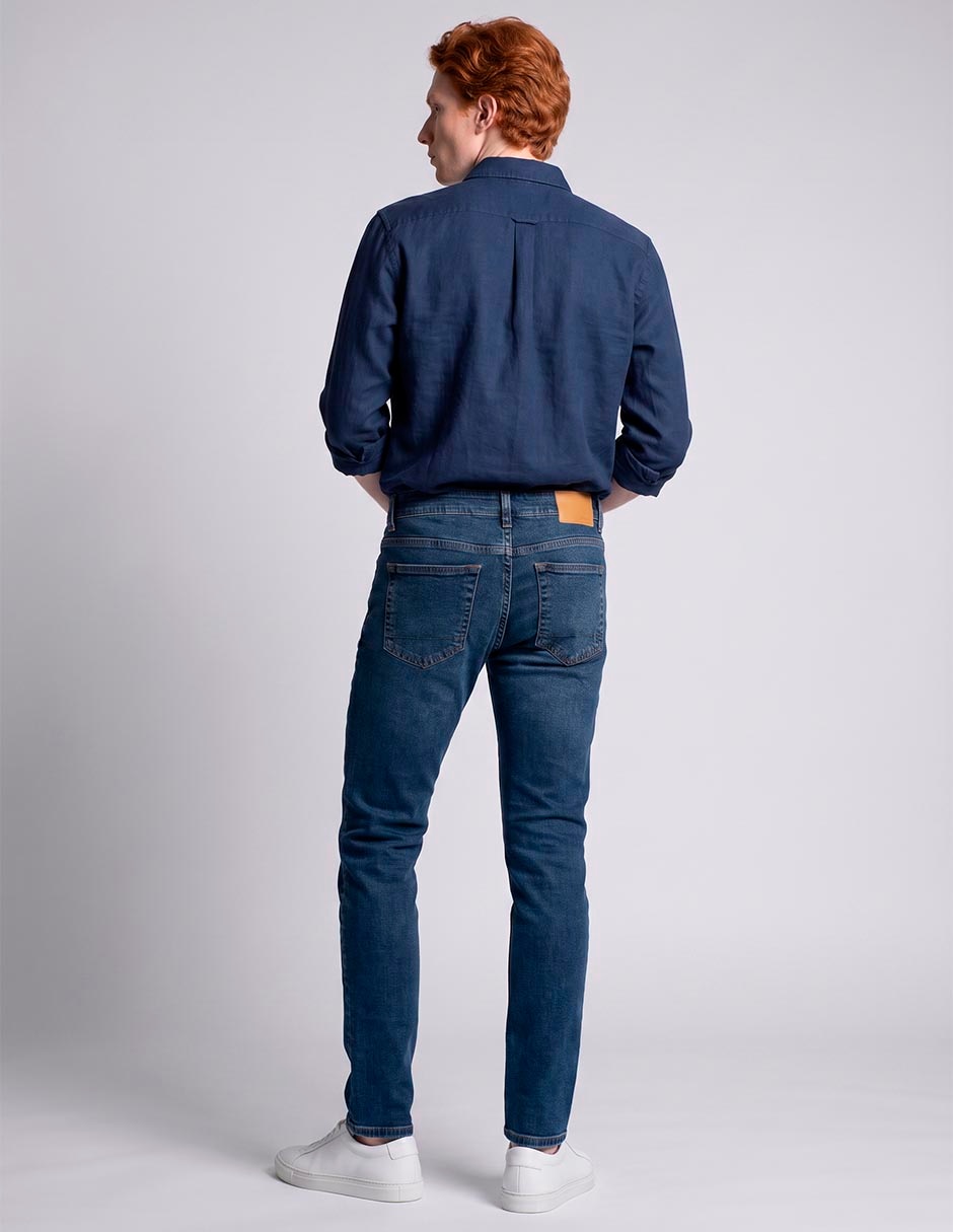 Jeans slim lavado obscuro para hombre 3