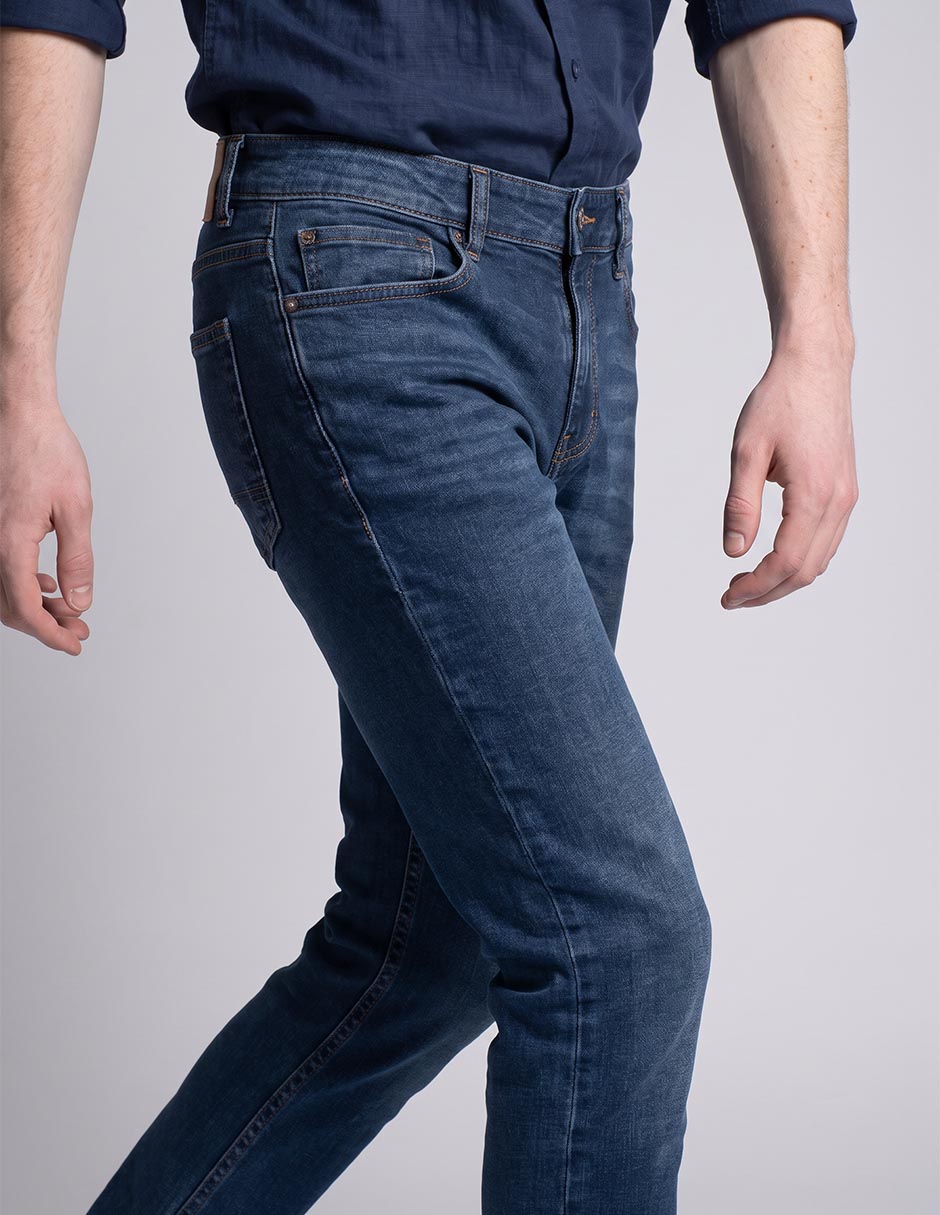 Jeans slim lavado obscuro para hombre 2