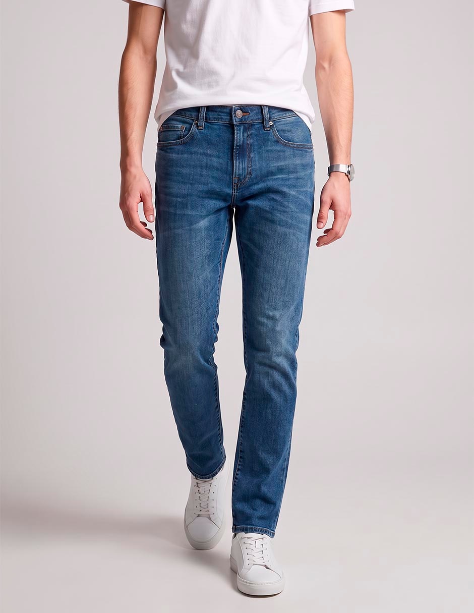 Jeans slim lavado medio para hombre 2