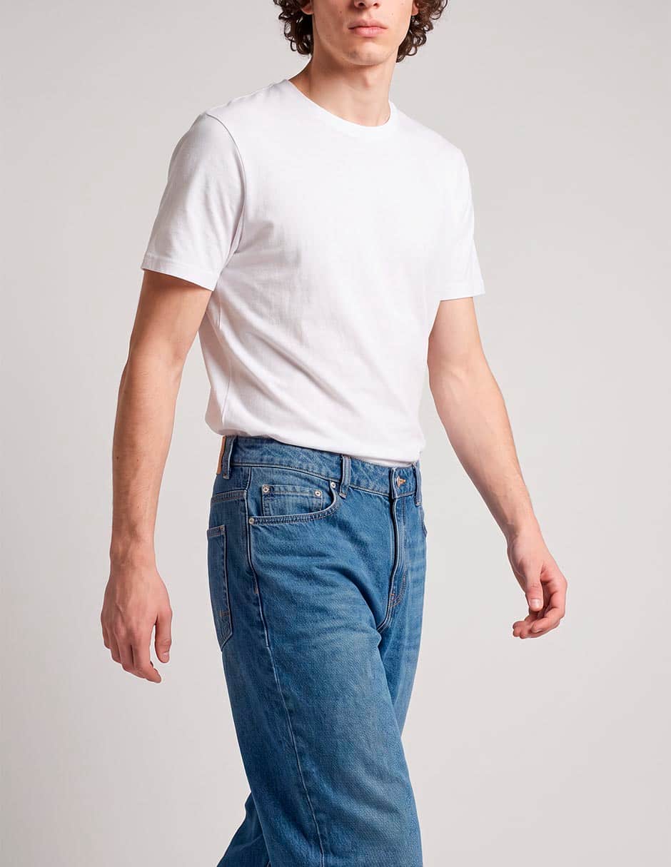 Jeans amplio lavado stone wash para hombre 2