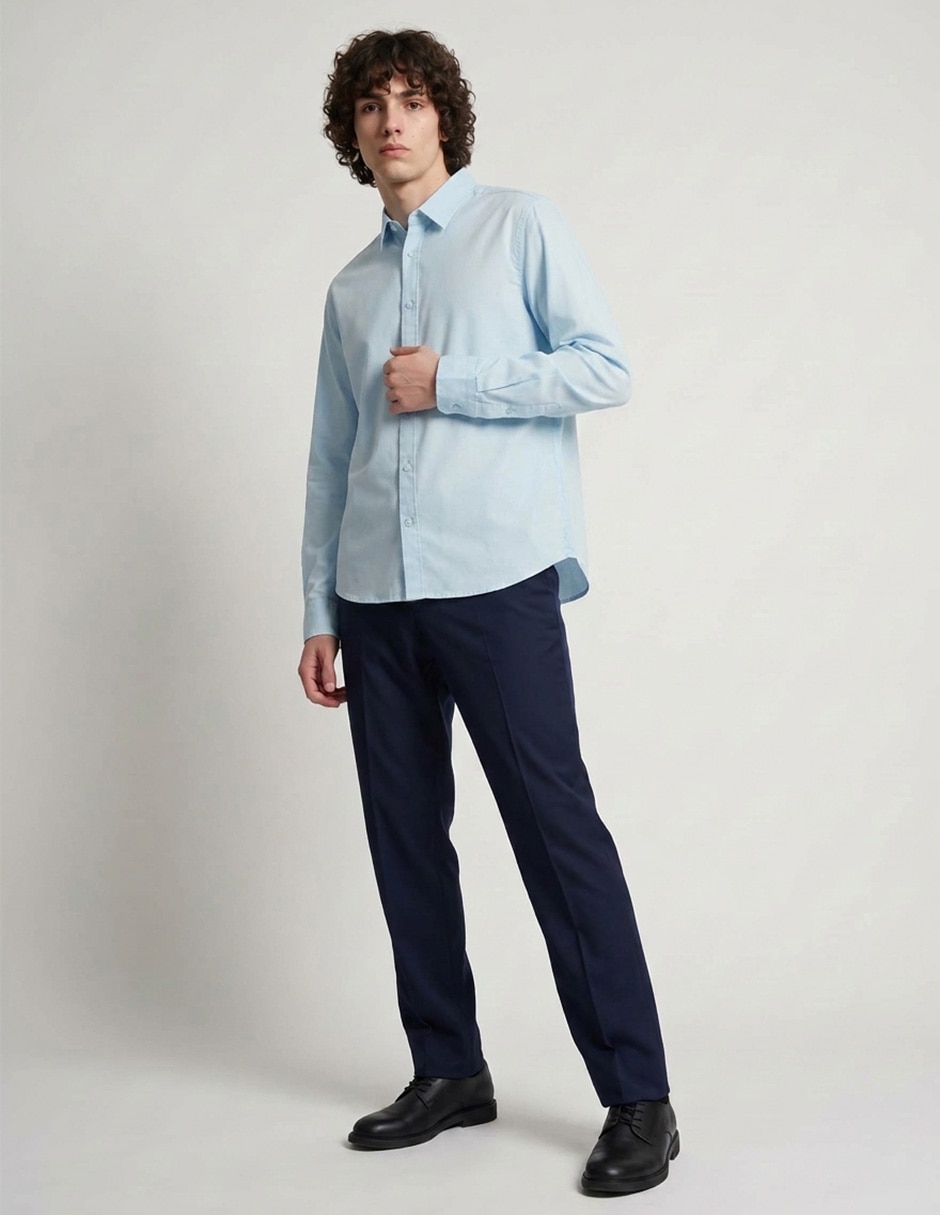 Camisa casual manga larga para hombre 2