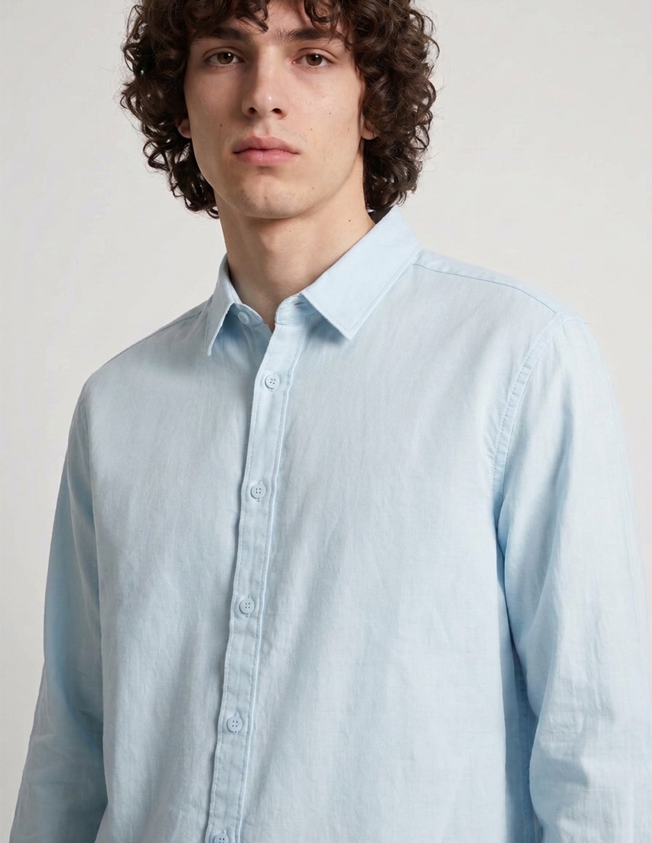 Camisa casual manga larga para hombre 3