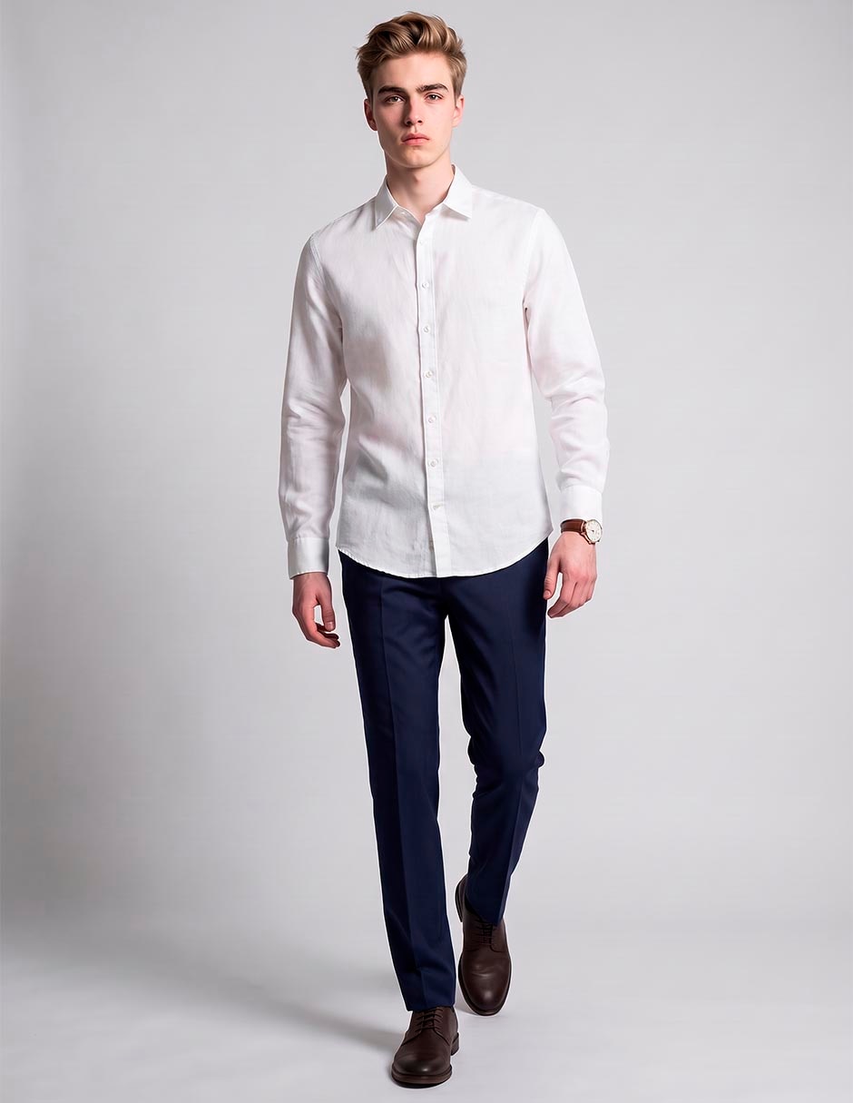 Camisa casual manga larga para hombre 4