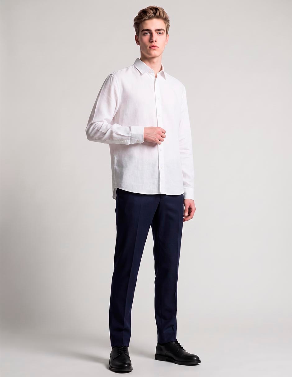 Camisa casual manga larga para hombre 2