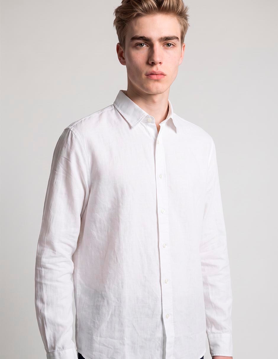Camisa casual manga larga para hombre 6