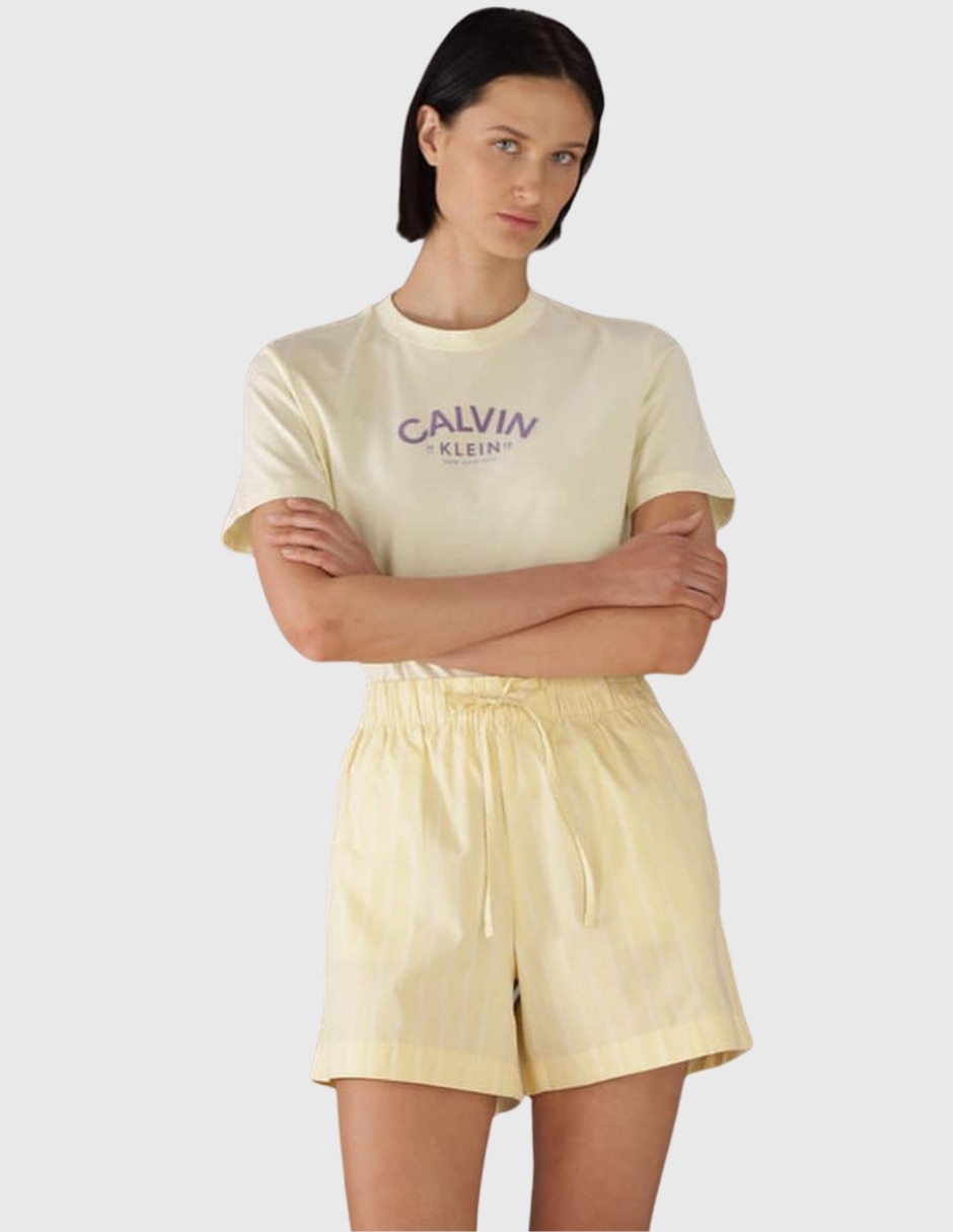 Playera manga corta cuello redondo mujer