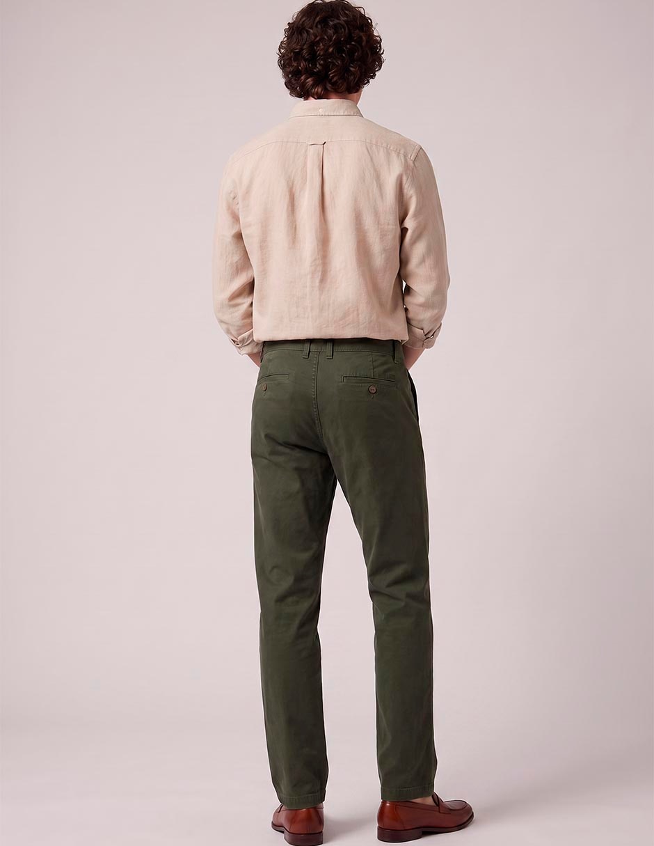 Pantalón casual slim de gabardina para hombre 3