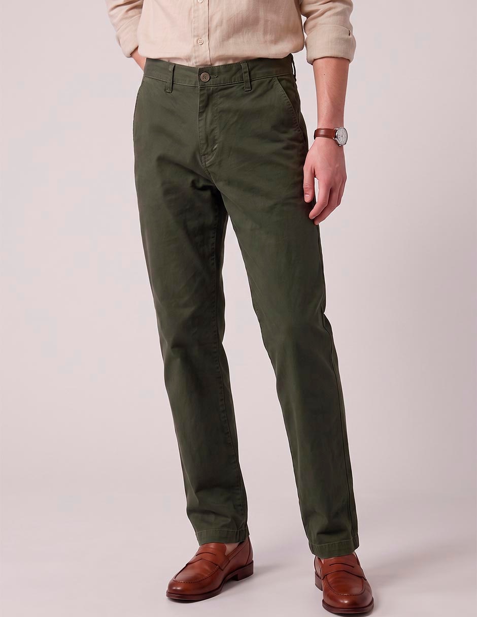 Pantalón casual slim de gabardina para hombre 2
