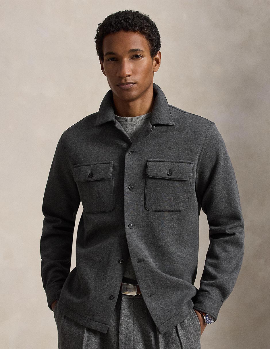 Sobrecamisa business casual de algodón manga larga para hombre