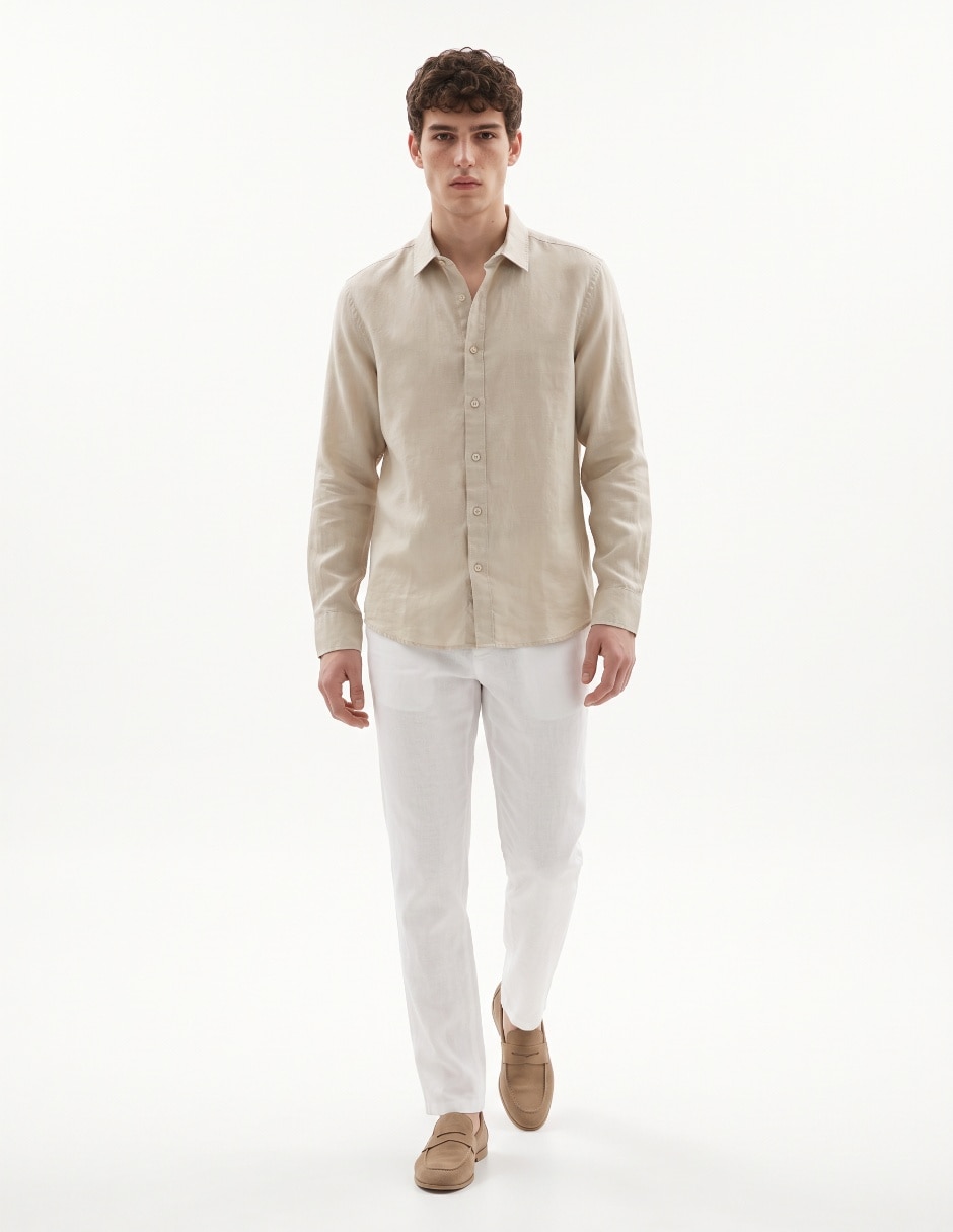 Camisa casual manga larga para hombre