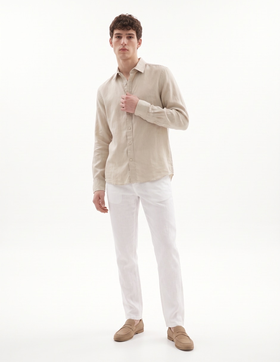 Camisa casual manga larga para hombre