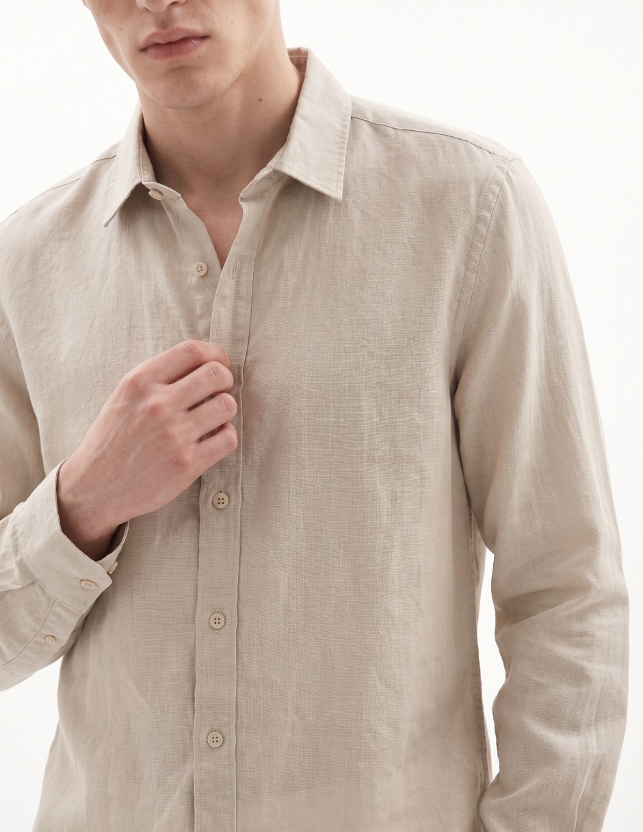 Camisa casual manga larga para hombre