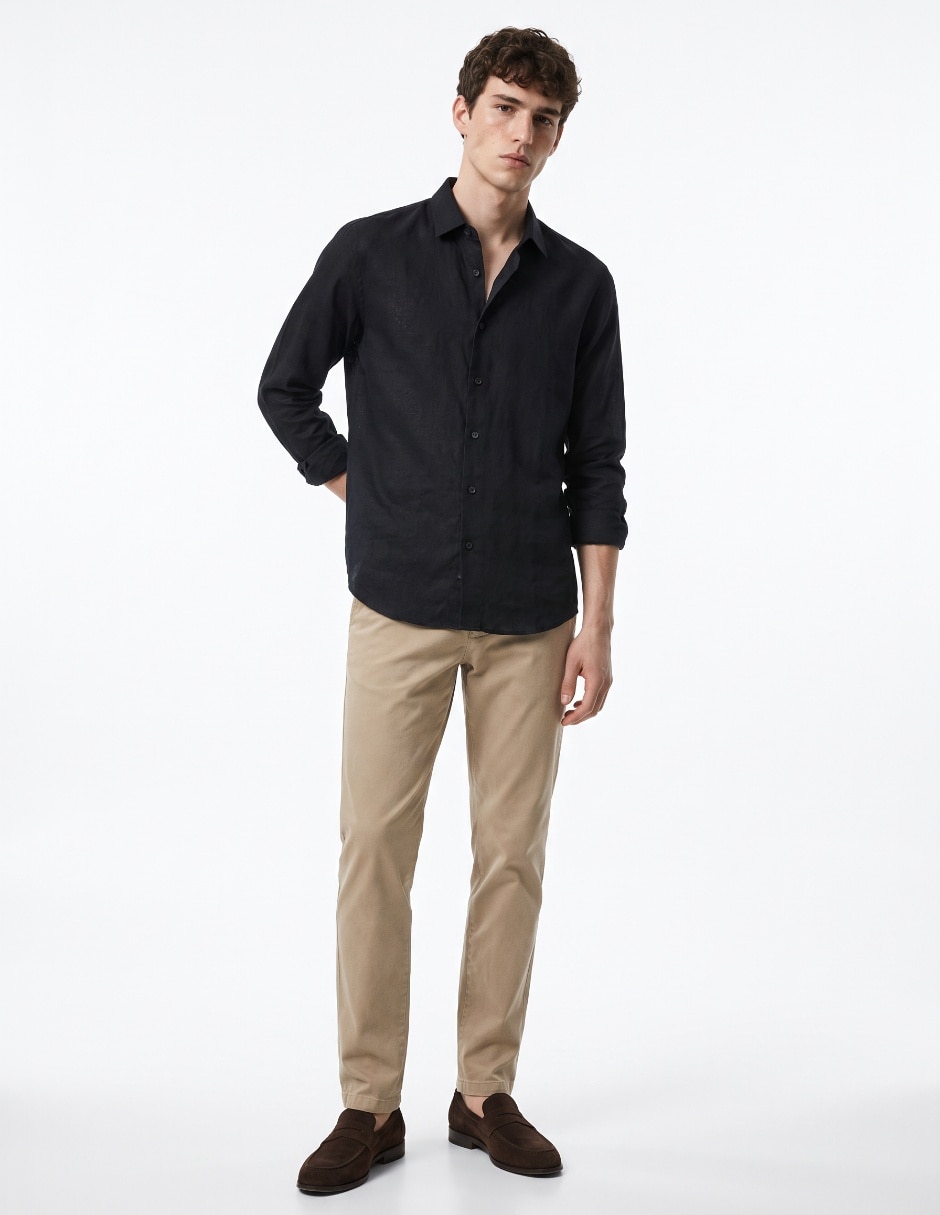 Camisa casual manga larga para hombre
