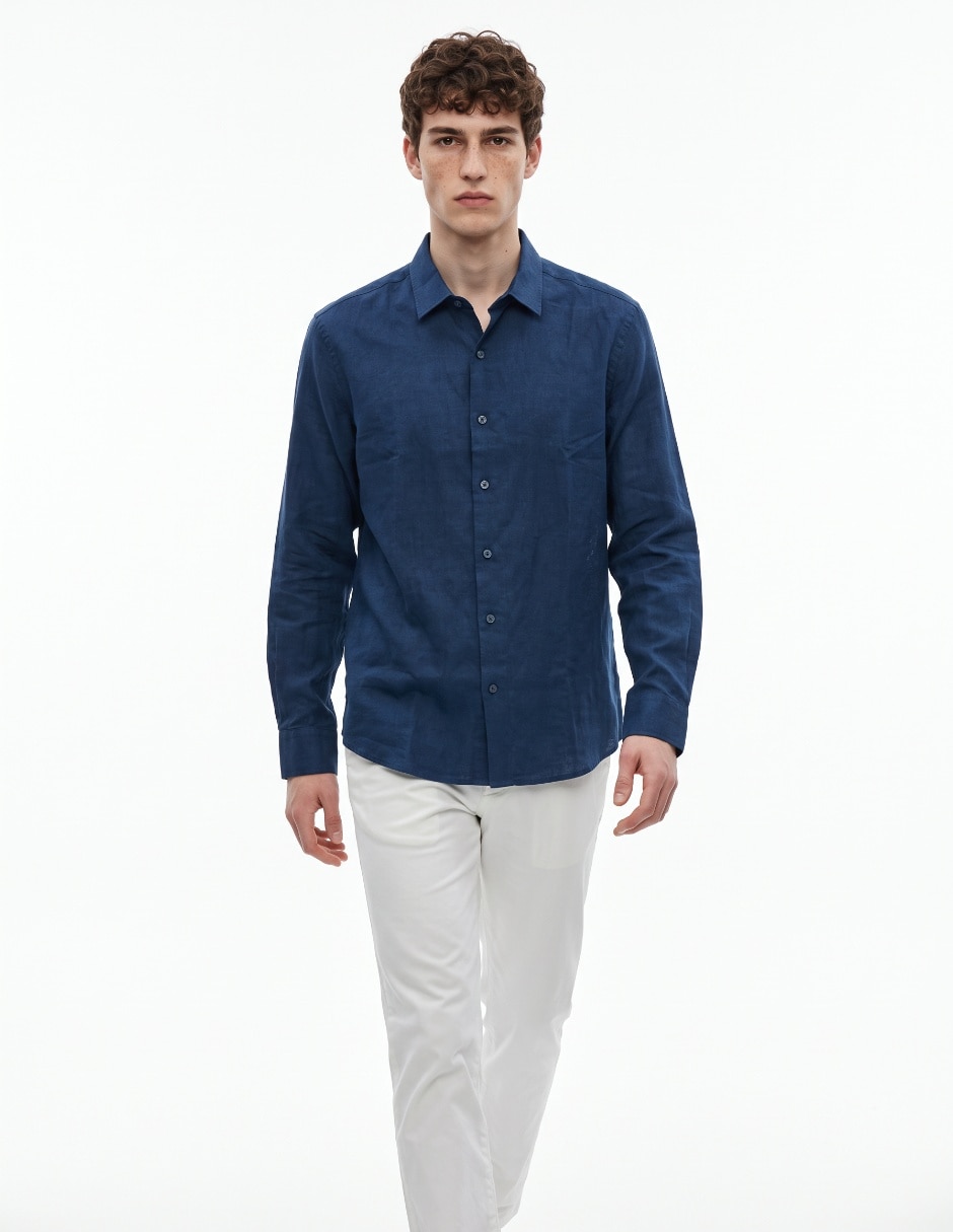 Camisa casual manga larga para hombre