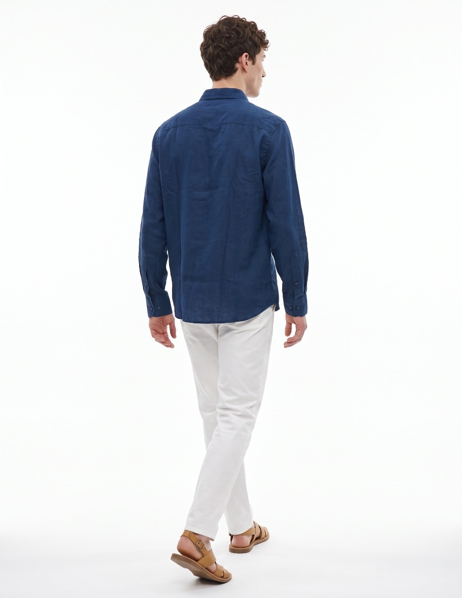 Camisa casual manga larga para hombre