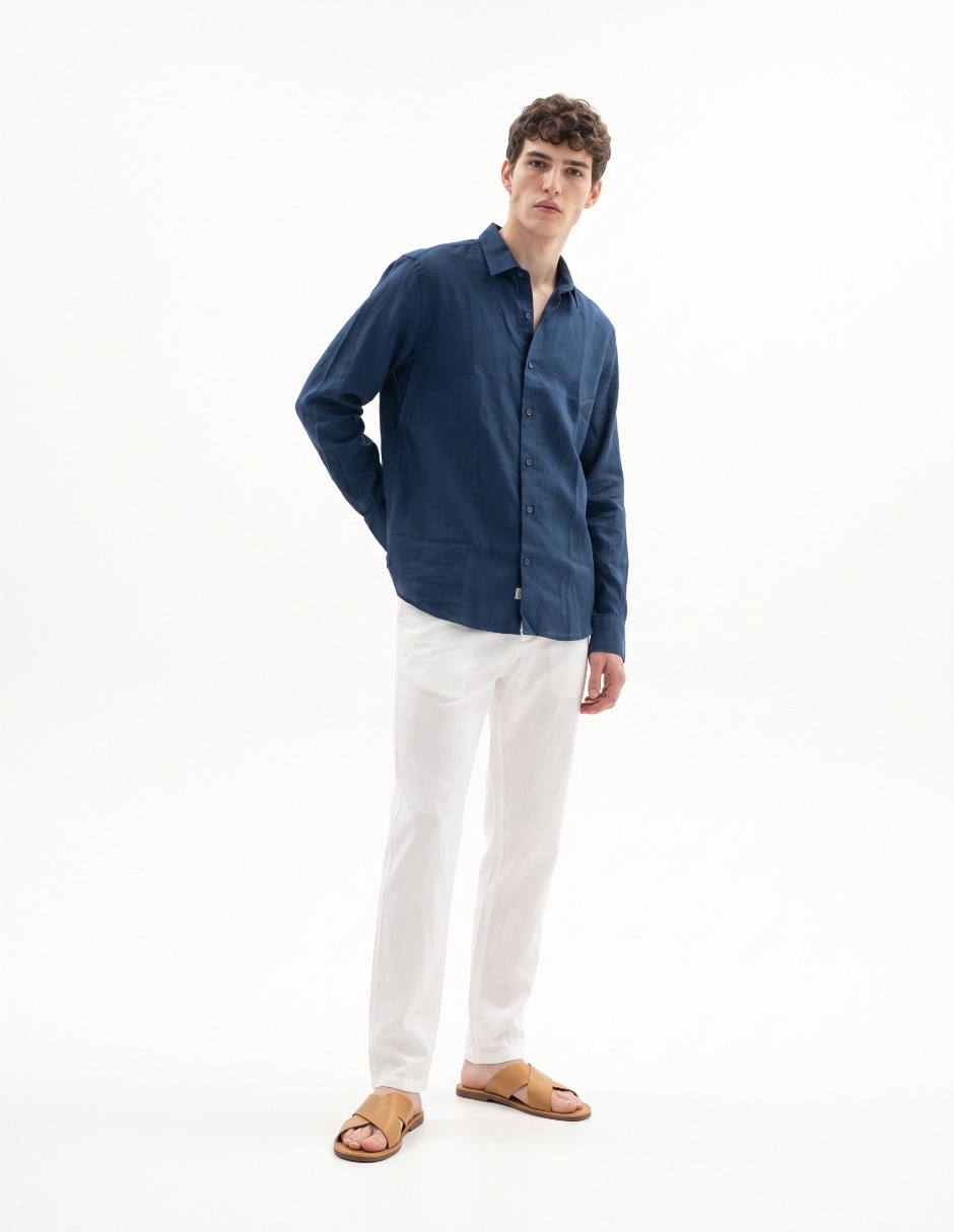 Camisa casual manga larga para hombre