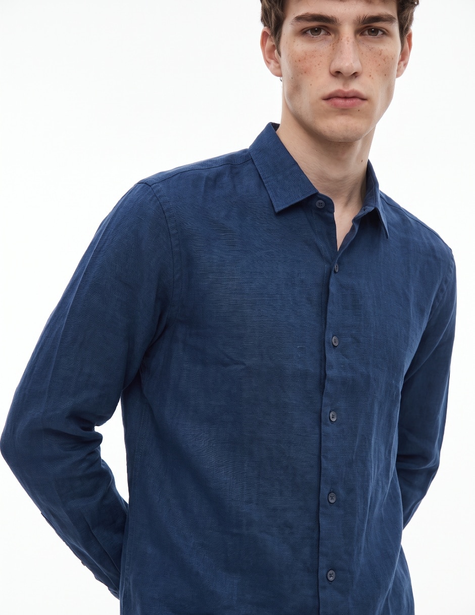 Camisa casual manga larga para hombre