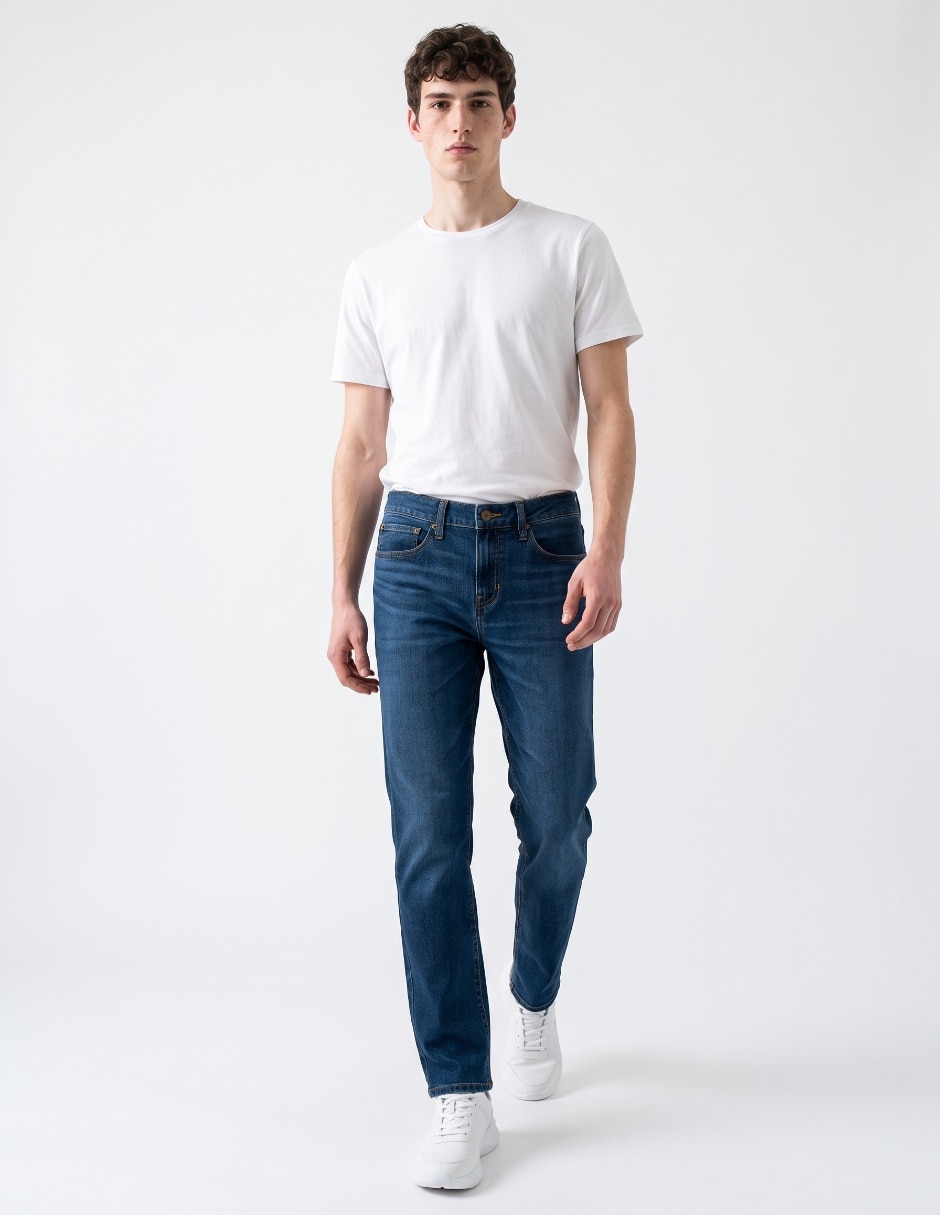 Jeans straight lavado whisker para hombre Jeans straight lavado whisker para hombre