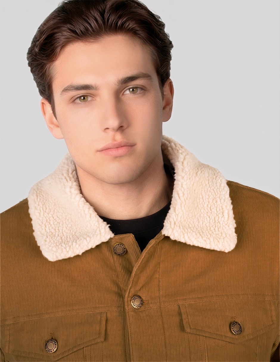 Chamarra casual con bolsillos para hombre 5