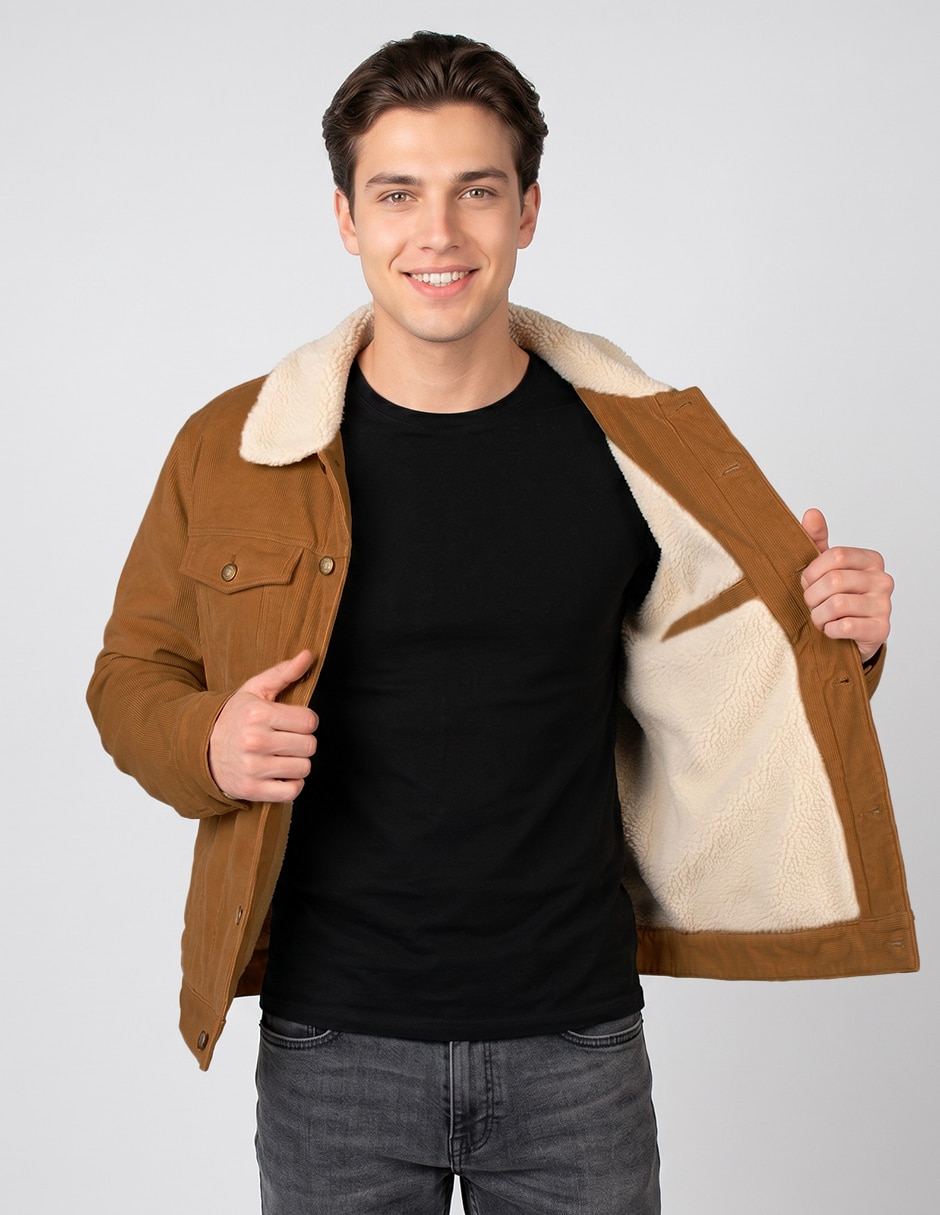 Chamarra casual con bolsillos para hombre 4