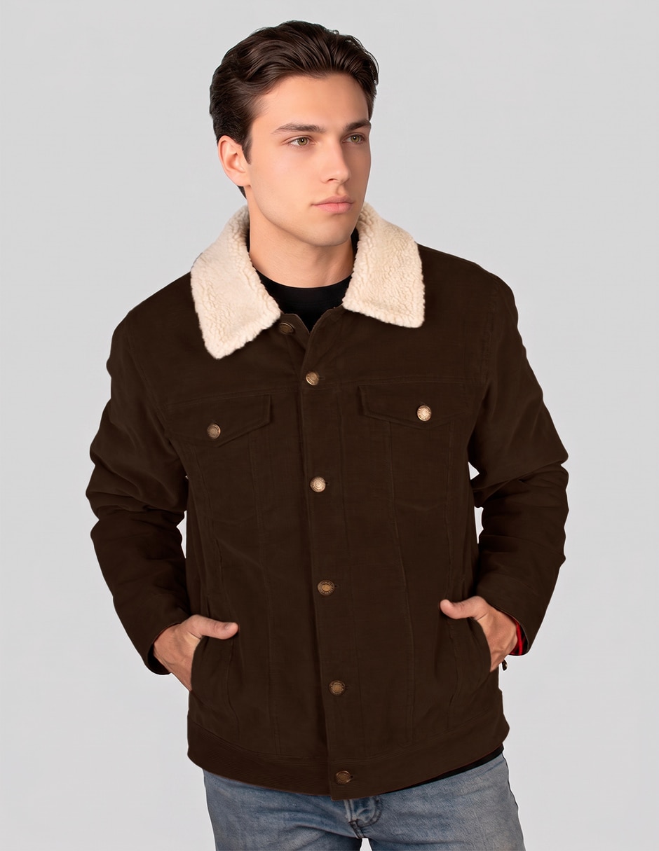 Chamarra casual con bolsillos para hombre