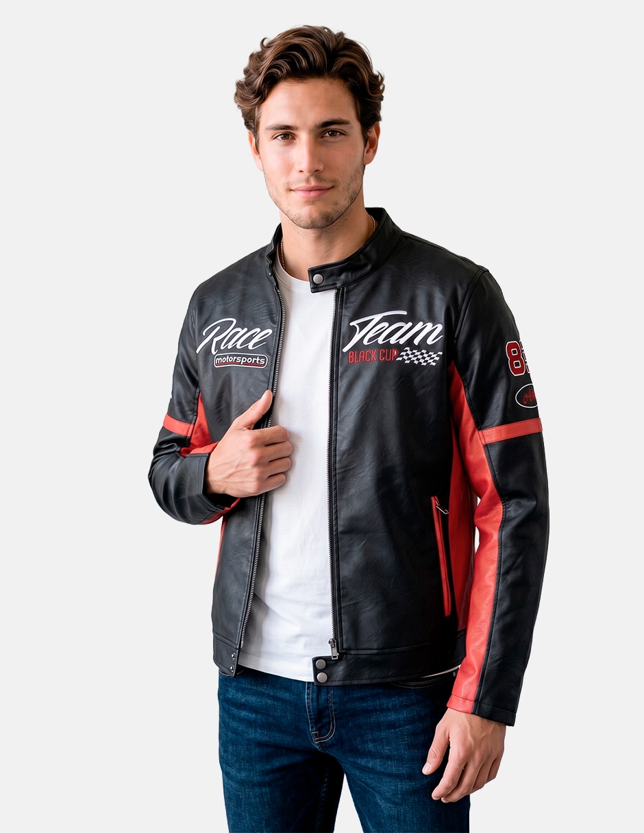 Chamarra para motociclista con bolsillos para hombre 2