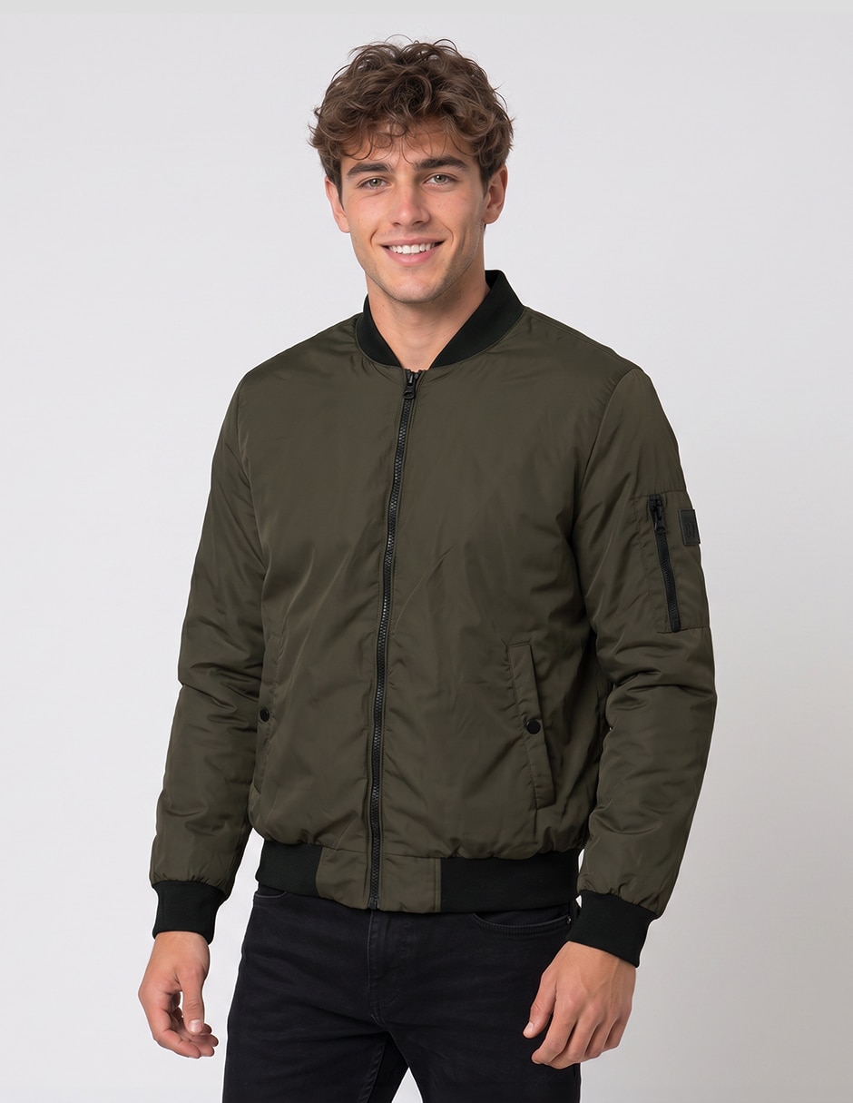Chamarra bomber con bolsillos para hombre 1