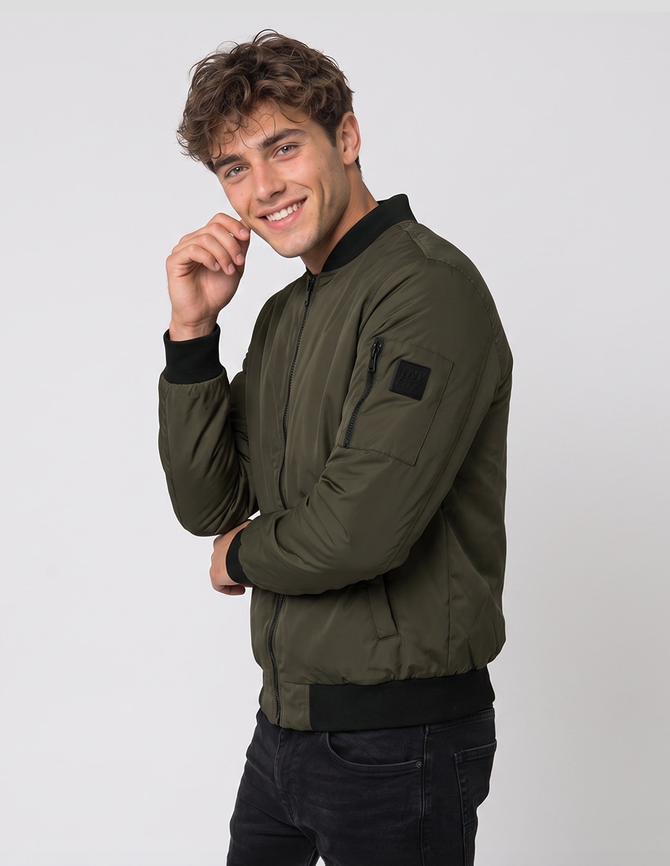 Chamarra bomber con bolsillos para hombre 4