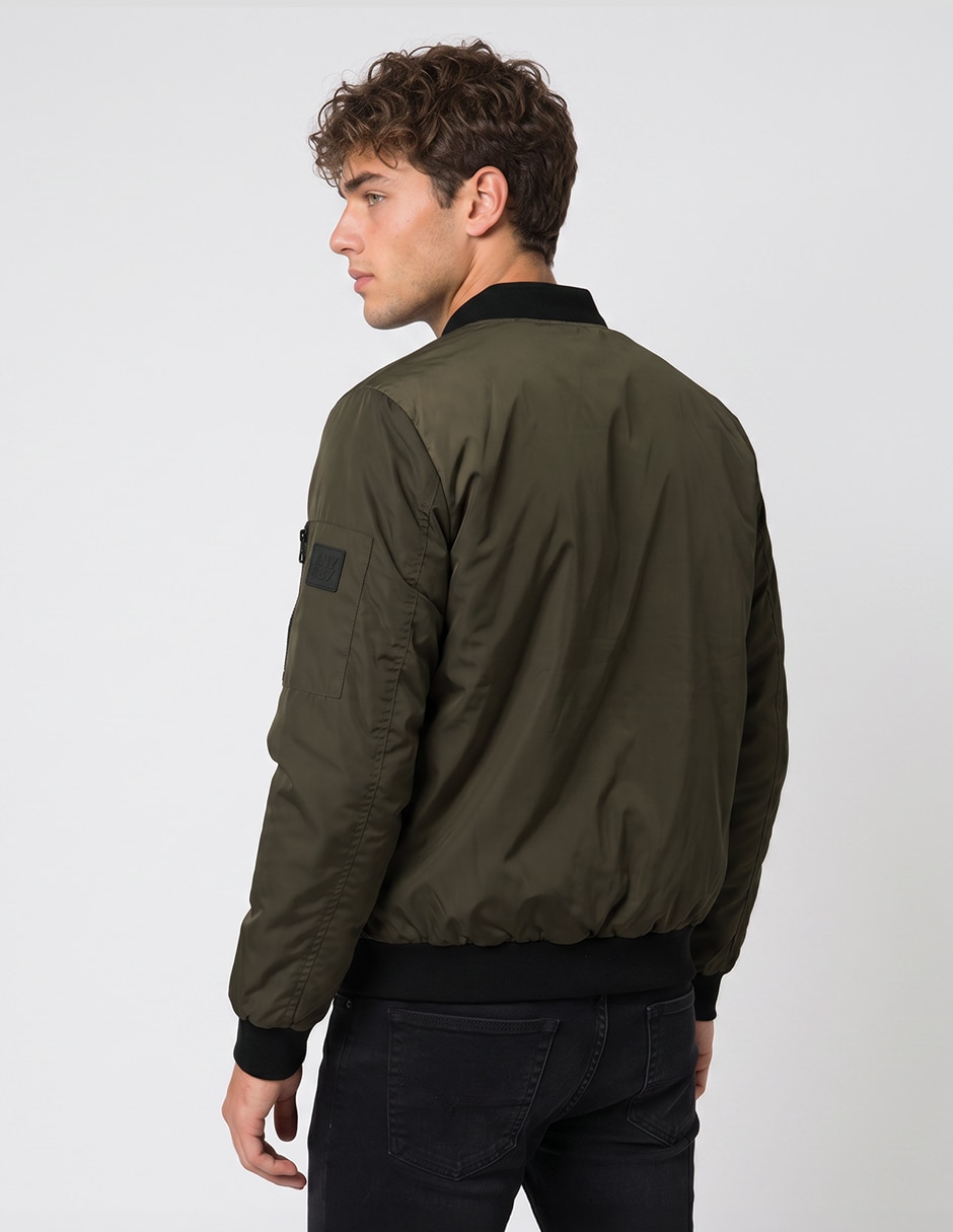 Chamarra bomber con bolsillos para hombre 2