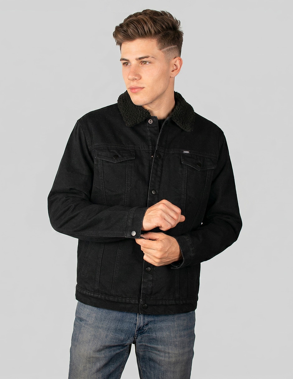 Chamarra denim de mezclilla con bolsillos para hombre 1