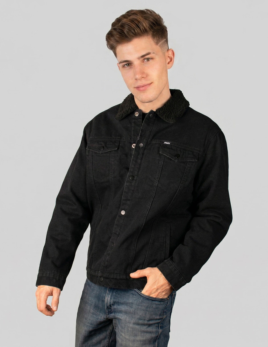 Chamarra denim de mezclilla con bolsillos para hombre 5
