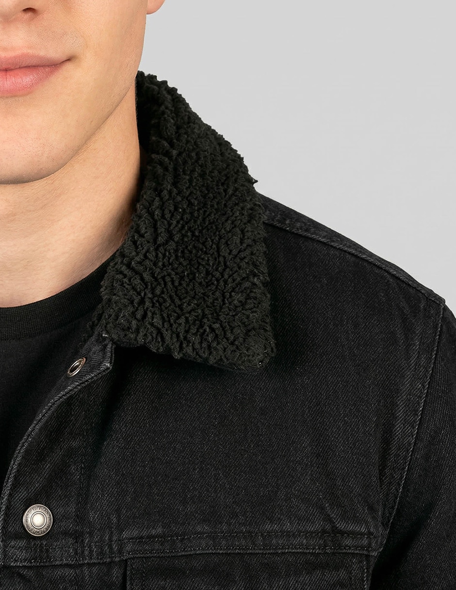 Chamarra denim de mezclilla con bolsillos para hombre 4