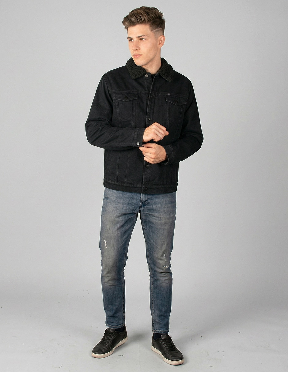 Chamarra denim de mezclilla con bolsillos para hombre 3