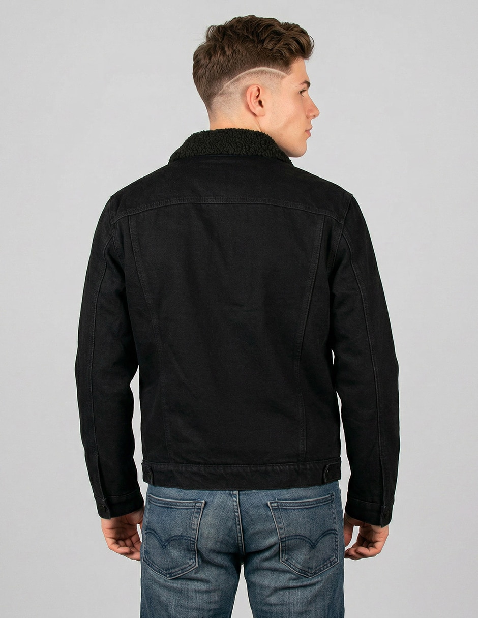 Chamarra denim de mezclilla con bolsillos para hombre 2