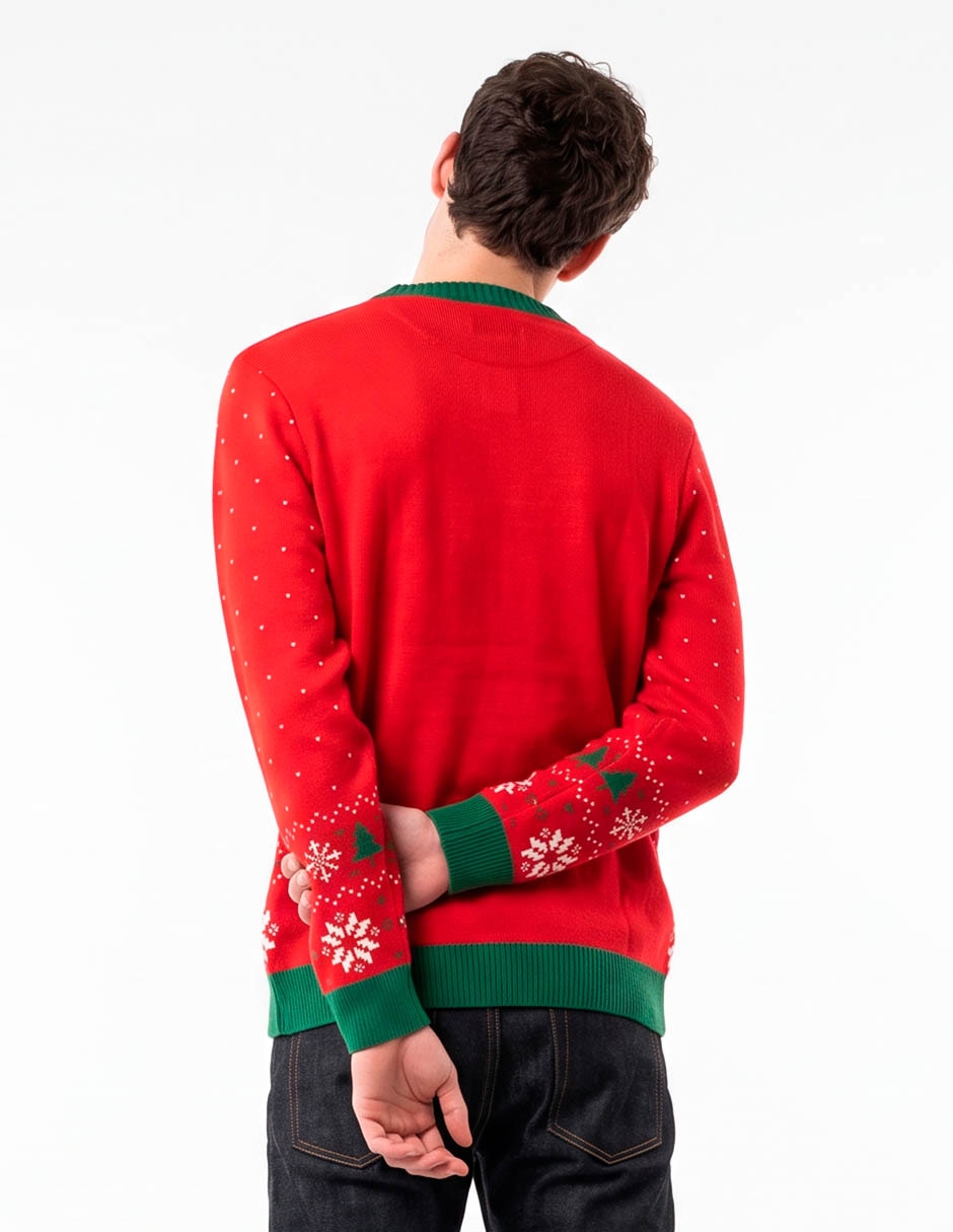 Suéter navideño garfield cuello redondo para hombre 2