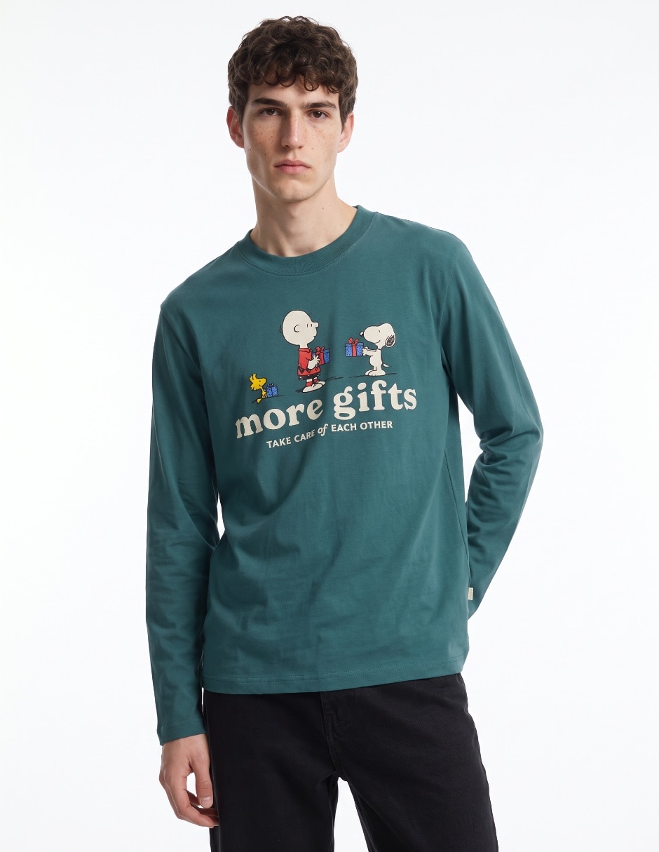 Playera peanuts cuello redondo para hombre Playera peanuts cuello redondo para hombre