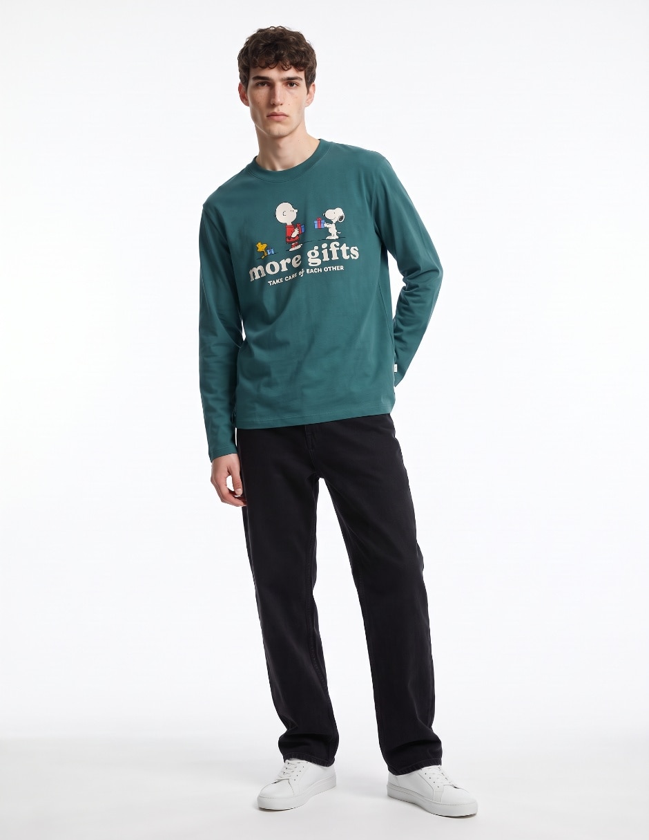 Playera peanuts cuello redondo para hombre 3