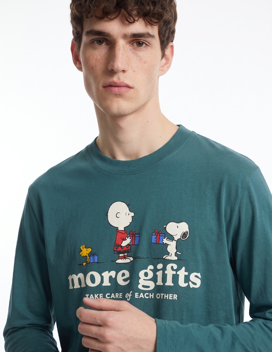 Playera peanuts cuello redondo para hombre 4