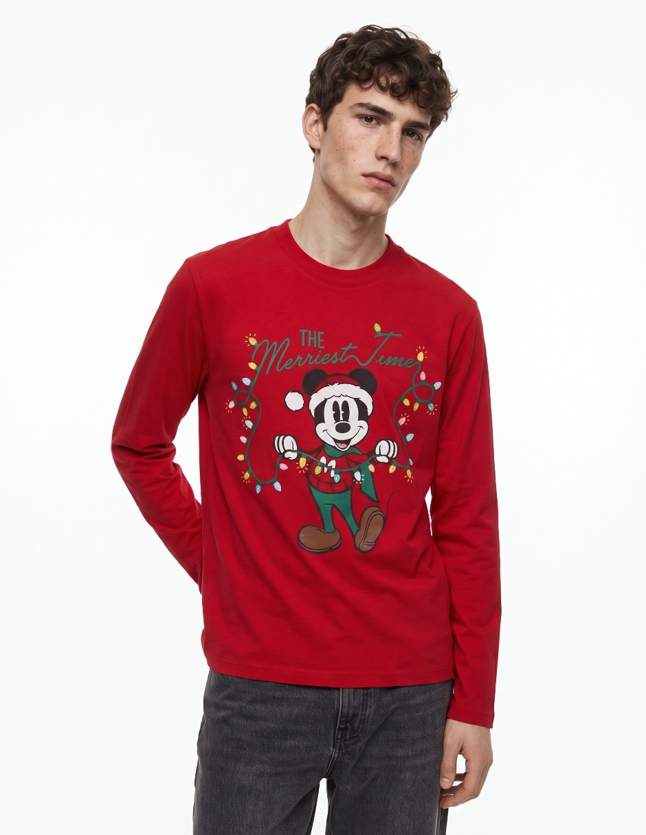 Playera mickey mouse cuello redondo para hombre Playera mickey mouse cuello redondo para hombre