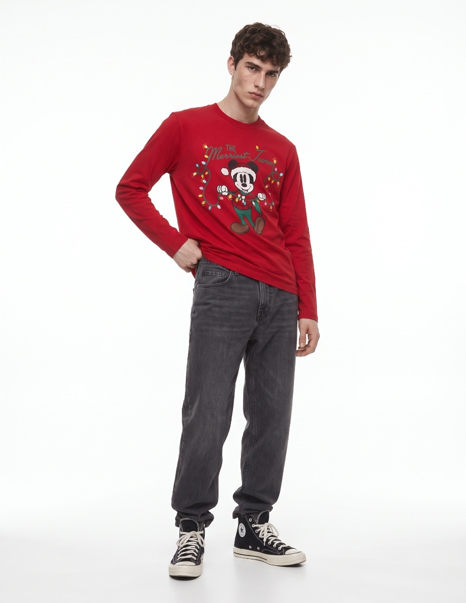 Playera mickey mouse cuello redondo para hombre 3