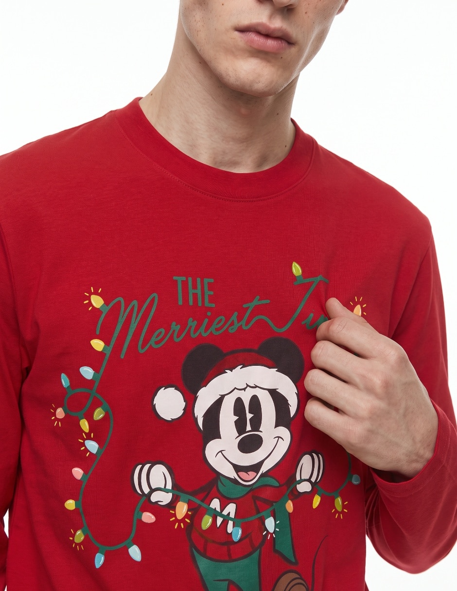 Playera mickey mouse cuello redondo para hombre 4