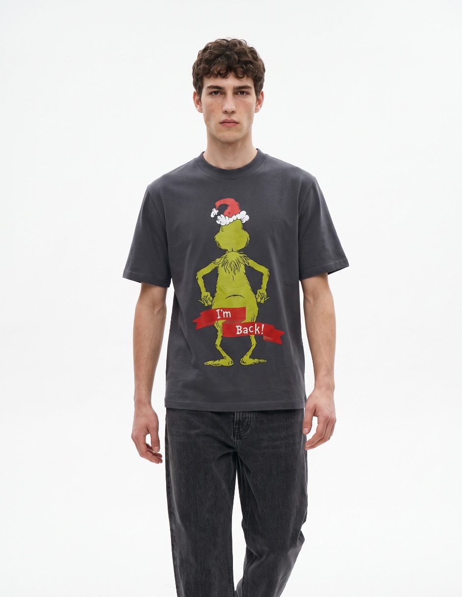Playera Grinch cuello redondo para hombre Playera Grinch cuello redondo para hombre