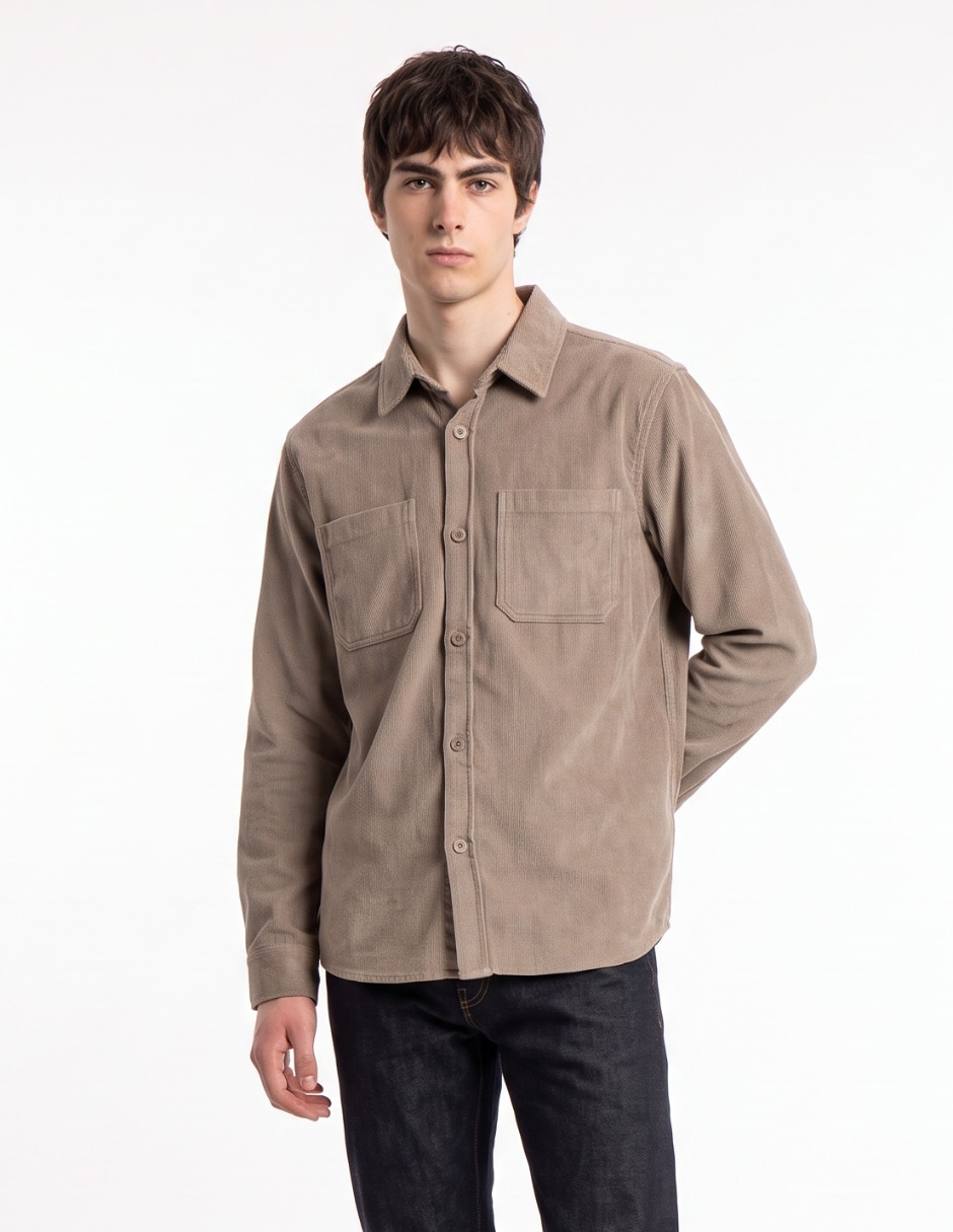 Sobrecamisa casual manga larga para hombre