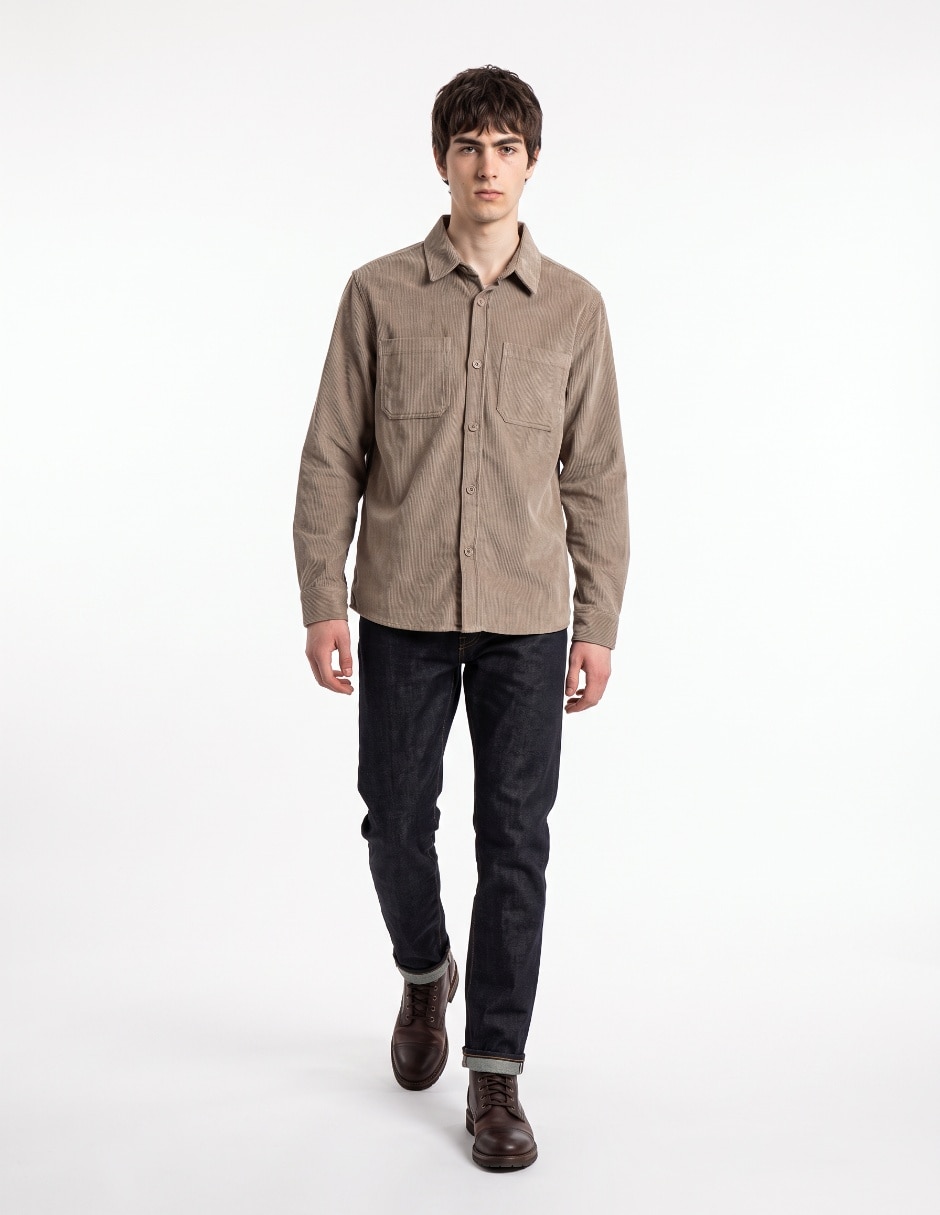 Sobrecamisa casual manga larga para hombre
