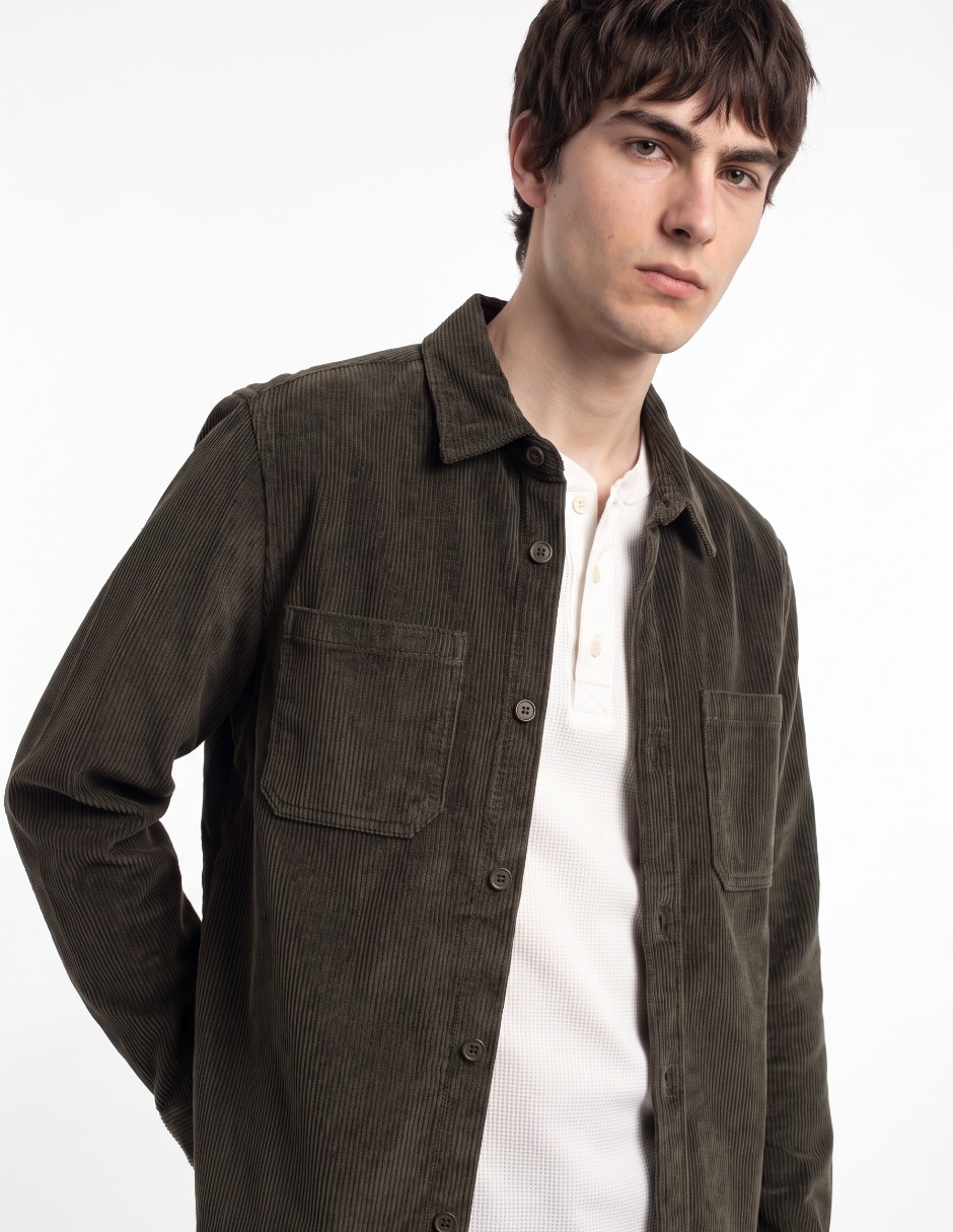Sobrecamisa casual manga larga para hombre