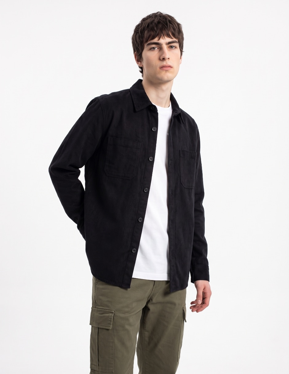 Sobrecamisa casual manga larga para hombre