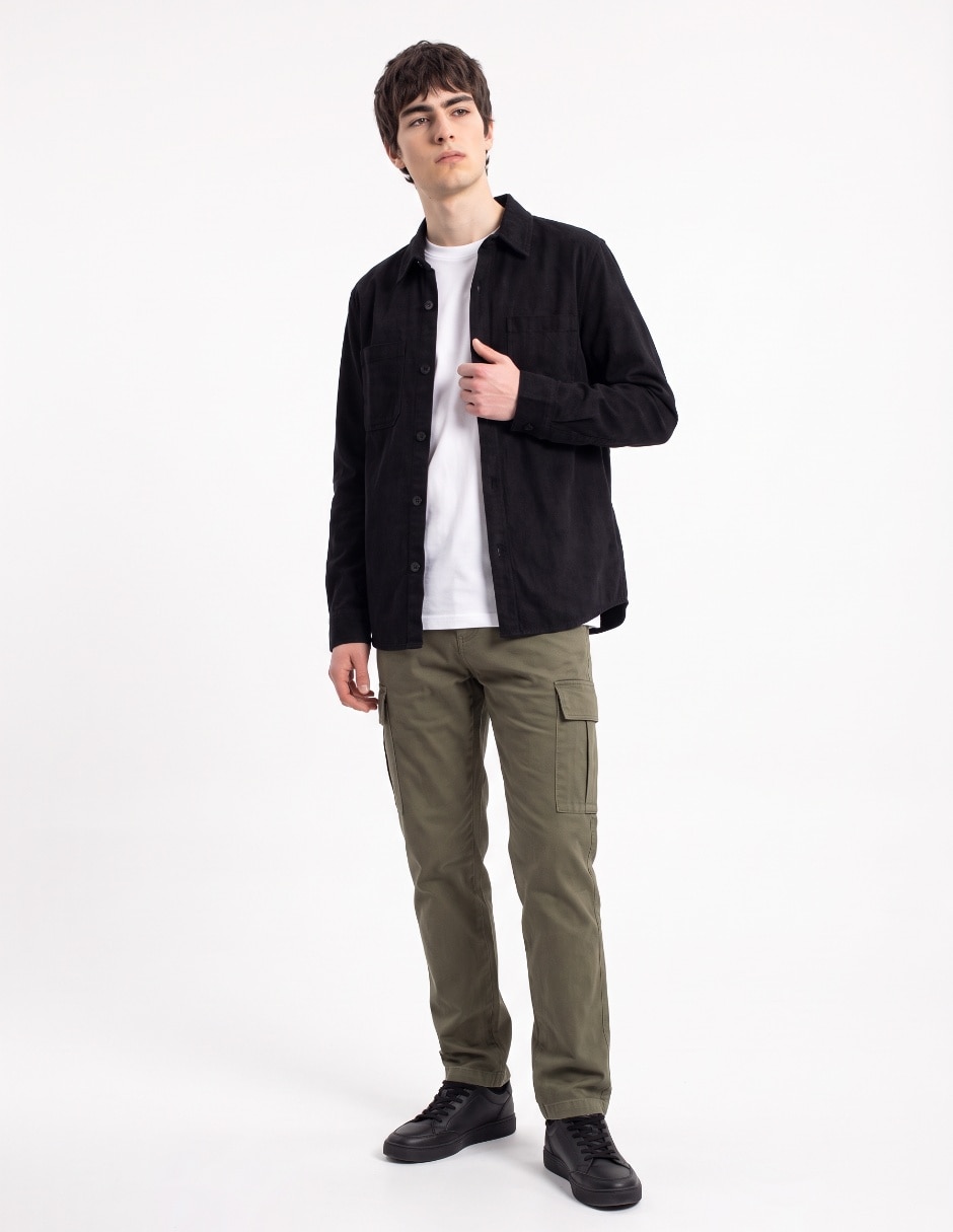 Sobrecamisa casual manga larga para hombre